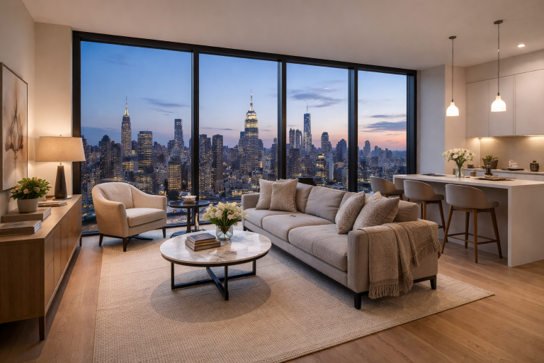 Modern 1BR with Skyline Views on Franklin Way